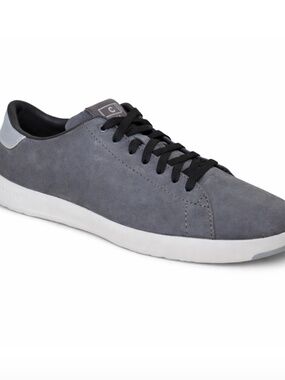 Cole Haan Men's Gray Suede Sneakers with Black Laces